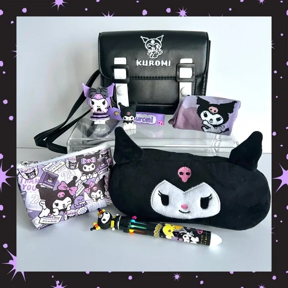 💜(KUR311) Kuromi Adorable 7-Piece Purse Bundle! - Picture 1 of 12